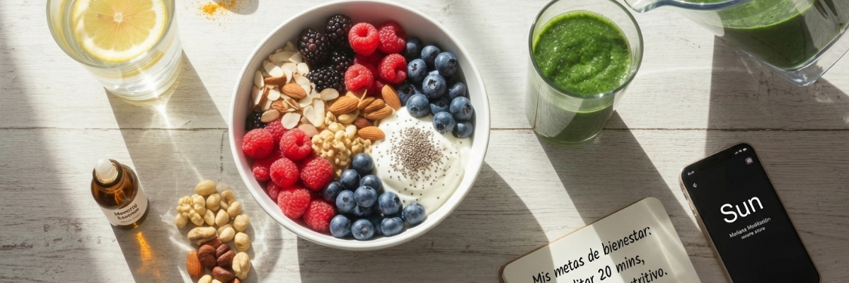 healthy morning routine anti-inflammatory breakfast table